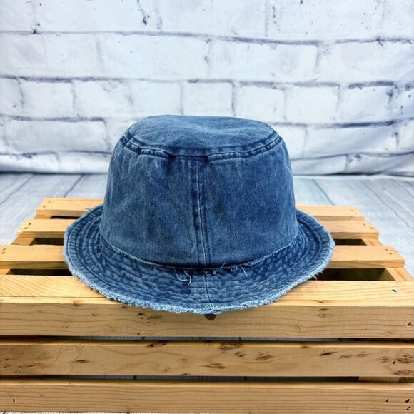Hipster David & Young Distressed Denim Bucket Hat - Picture 2 of 6